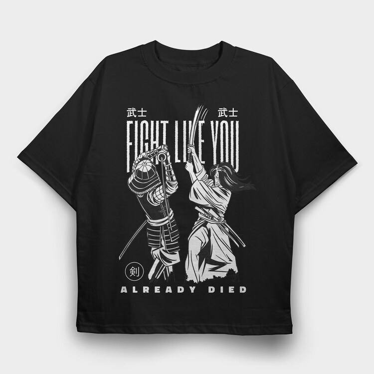 Samurai Fight, Tricou Oversize Barbati (Unisex)