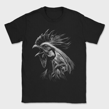 Rooster Head Monochrome, Tricou Barbati (Unisex)