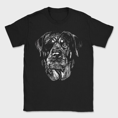 Rottweiler Eyepatch Portrait, Tricou Barbati (Unisex)