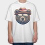 bear face with sunglasses, Tricou Oversize Barbati (Unisex)
