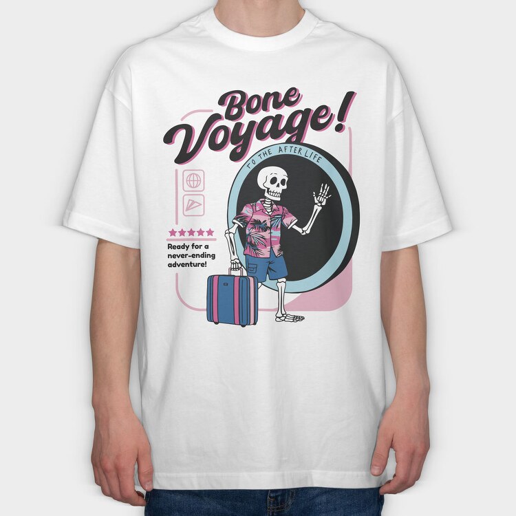 Bone Voyage, Tricou Oversize Barbati (Unisex)