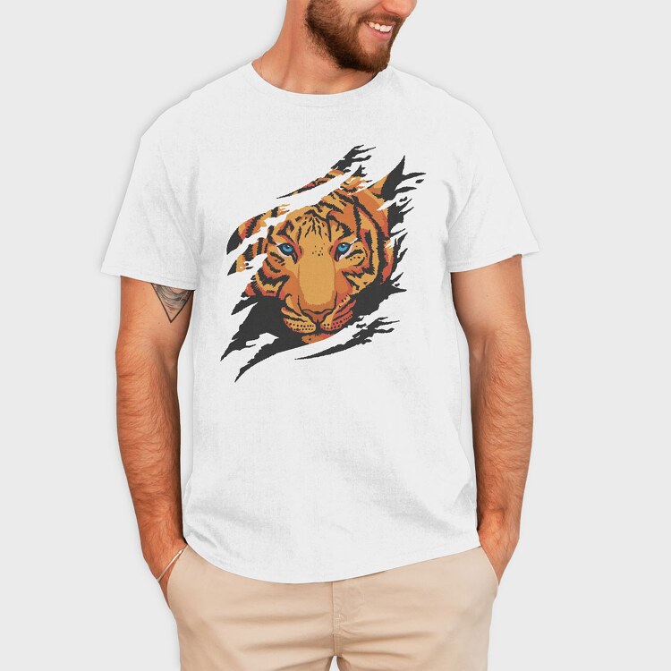 Tiger Ripped, Tricou Barbati (Unisex)