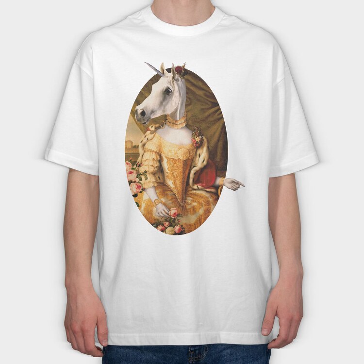 Royal Animals Princess Unicorn, Tricou Oversize Barbati (Unisex)
