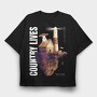 Floating Island Country Life, Tricou Oversize Barbati (Unisex)