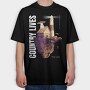 Floating Island Country Life, Tricou Oversize Barbati (Unisex)