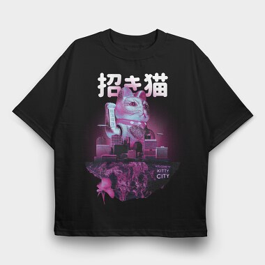 Floating Island Kittie City, Tricou Oversize Barbati (Unisex)