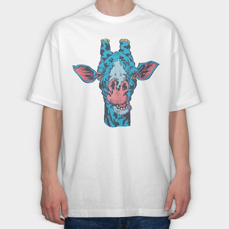 Blue Giraffe, Tricou Oversize Barbati (Unisex)