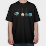 Astronaut Planets, Tricou Oversize Barbati (Unisex)