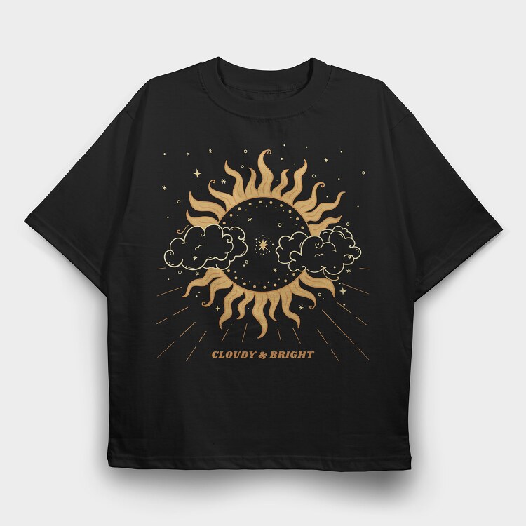 Cloudy and Bright, Tricou Oversize Barbati (Unisex)