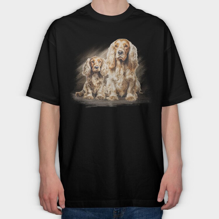 Cocker Dog, Tricou Oversize Barbati (Unisex)