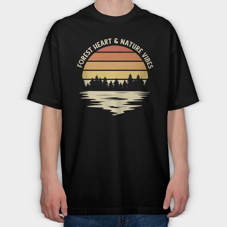 Forest Heart and Nature Vibes, Tricou Oversize Barbati (Unisex)