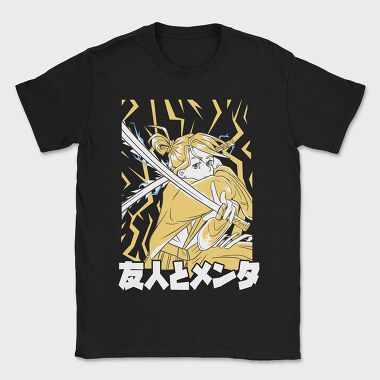 Samurai Girl Yellow, Tricou Barbati (Unisex)