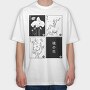 Japanese Flowers, Tricou Oversize Barbati (Unisex)