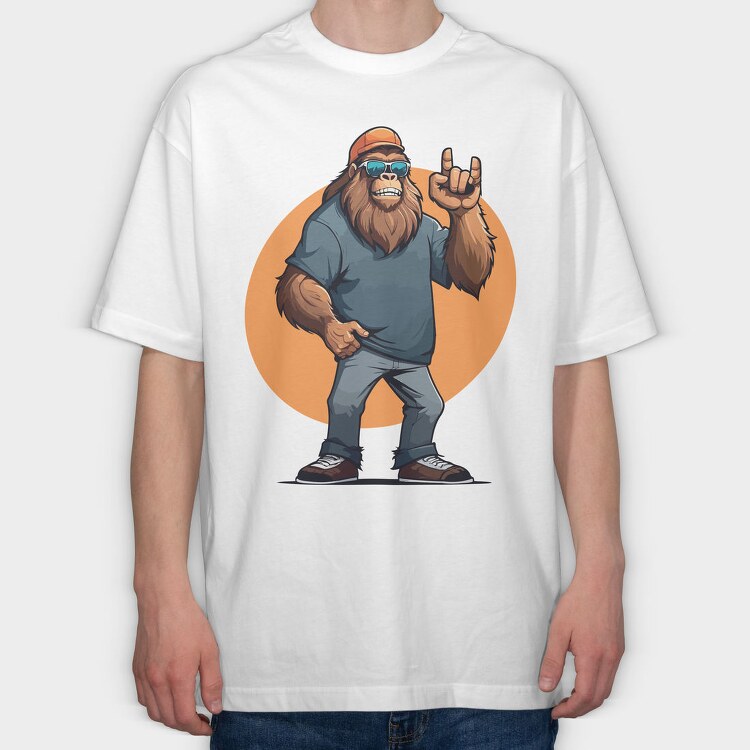 Bigfoot Rock, Tricou Oversize Barbati (Unisex)