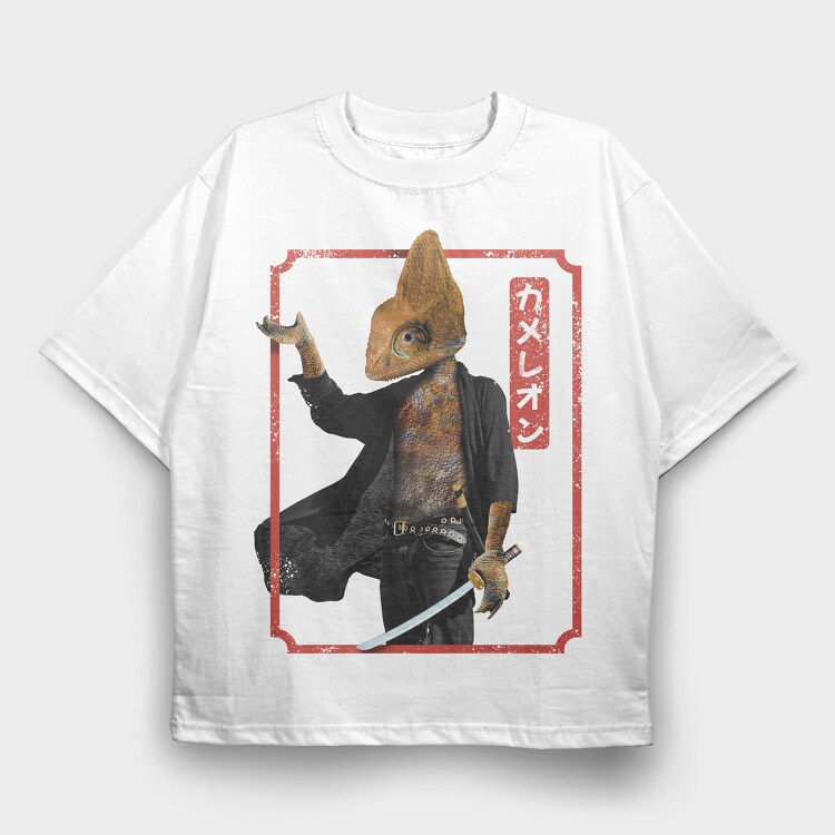 Ninja Chameleon, Tricou Oversize Barbati (Unisex)