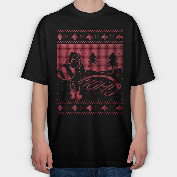 Ugly Sweater Hoho, Tricou Oversize Barbati (Unisex)