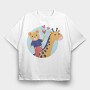 Animals Cartoon, Tricou Oversize Barbati (Unisex)