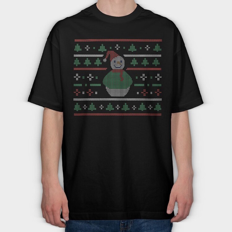 Uglysweater Snowman, Tricou Oversize Barbati (Unisex)