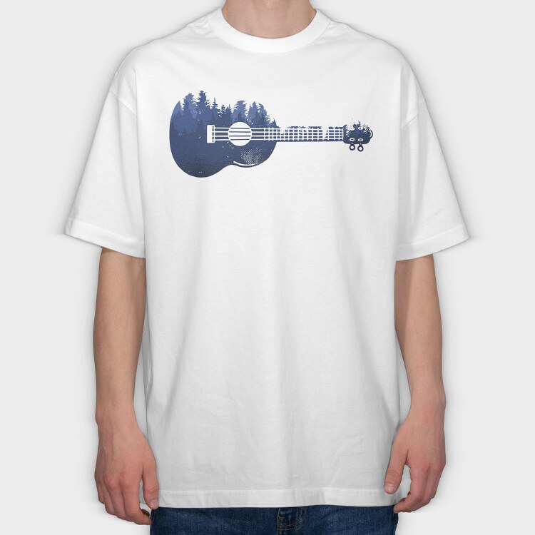 Ukulele Landscape, Tricou Oversize Barbati (Unisex)