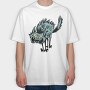 Spooky Cat Grin, Tricou Oversize Barbati (Unisex)