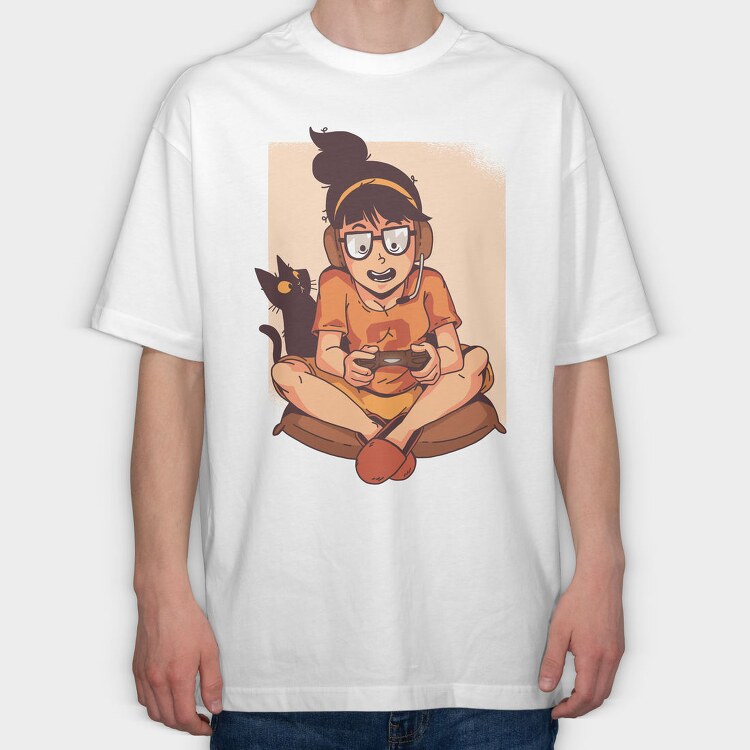 Gamer Girl, Tricou Oversize Barbati (Unisex)