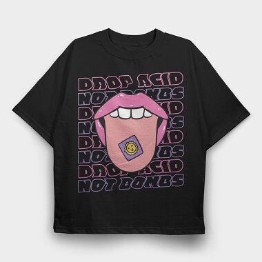 Not Bombs, Tricou Oversize Barbati (Unisex)