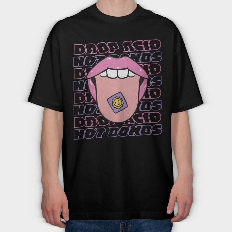 Not Bombs, Tricou Oversize Barbati (Unisex)