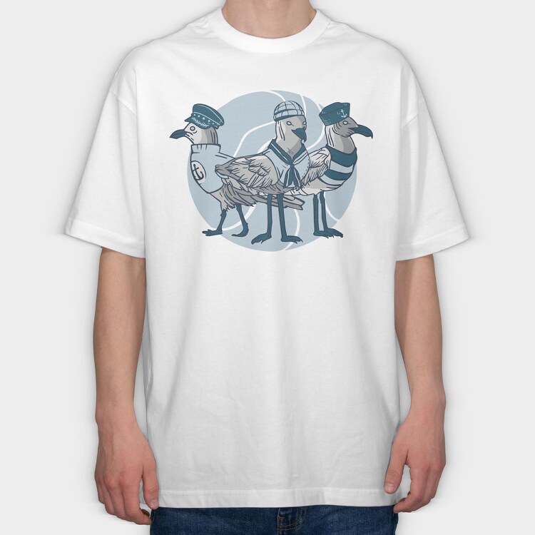 Seagulls Sailors, Tricou Oversize Barbati (Unisex)