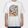 Tropical Santa Claus At The Beach Beachy Claus, Tricou Oversize Barbati (Unisex)