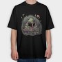 Frog Reading Flowers, Tricou Oversize Barbati (Unisex)