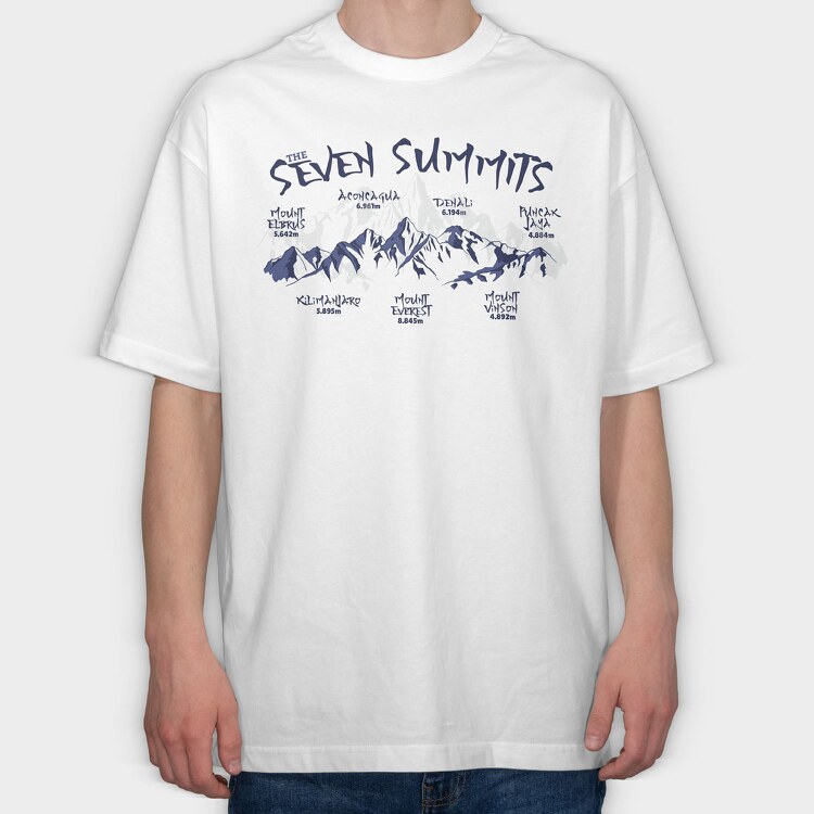 Seven Summits, Tricou Oversize Barbati (Unisex)