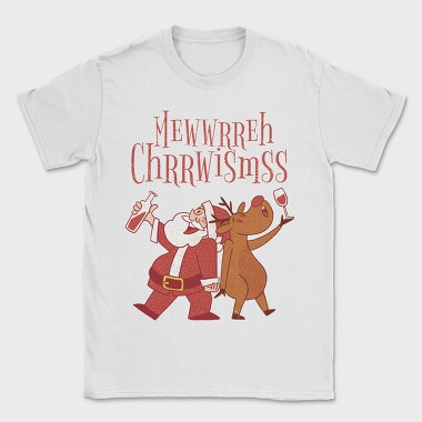 Santa and Deer Drunk, Tricou Barbati (Unisex)