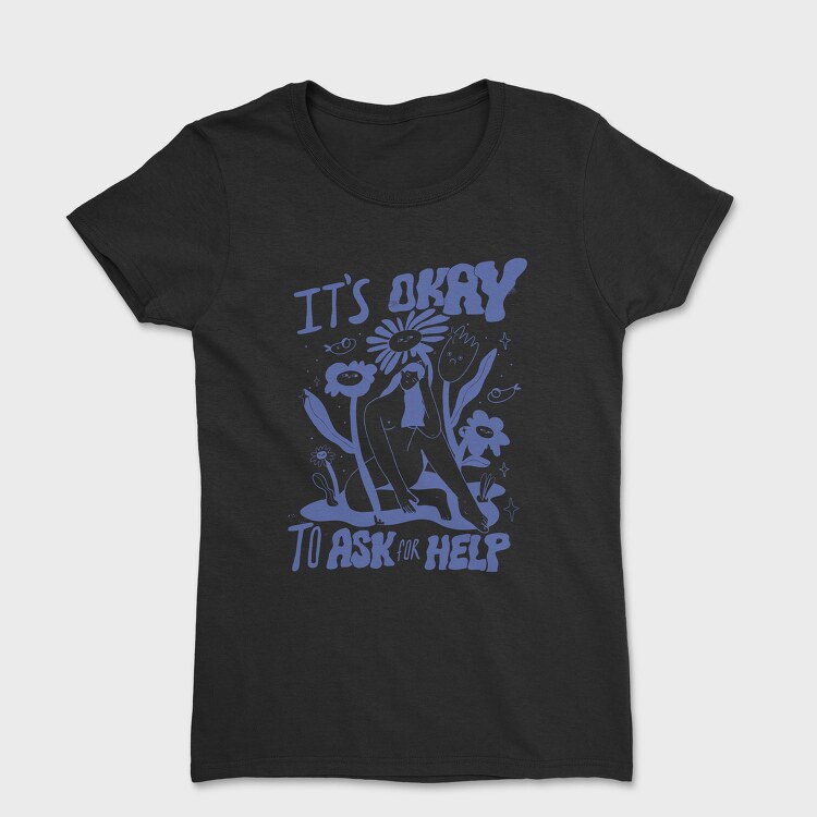 Woman With Flowers Cartoon Neurodiversity 01, Tricou Femei