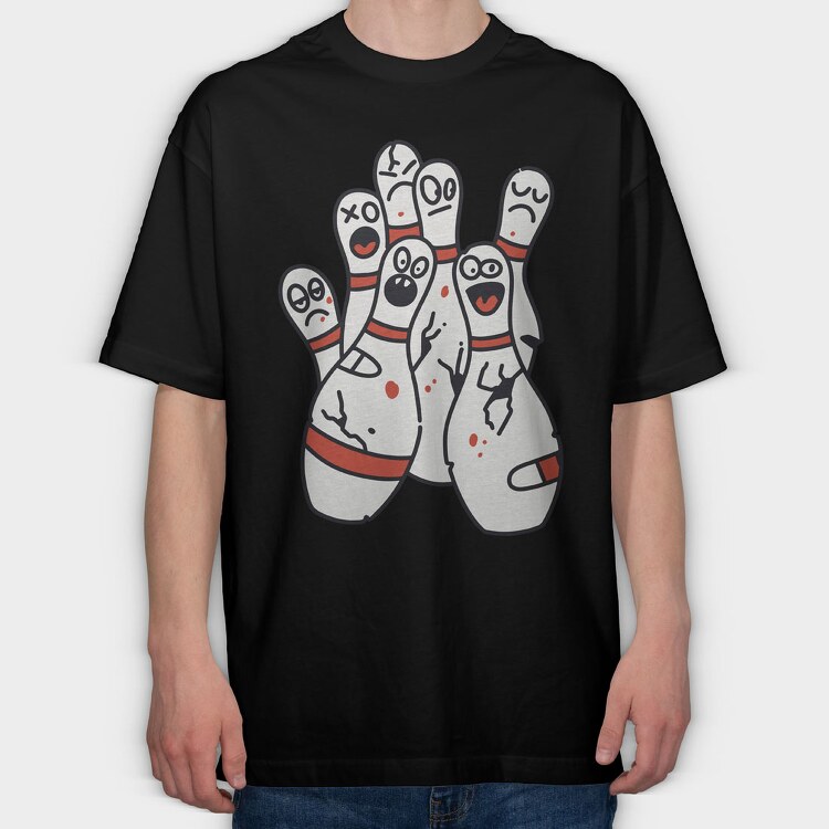 Funny Bowling Pins, Tricou Oversize Barbati (Unisex)