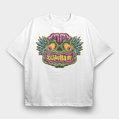 Zombie Face Halloween, Tricou Oversize Barbati (Unisex)