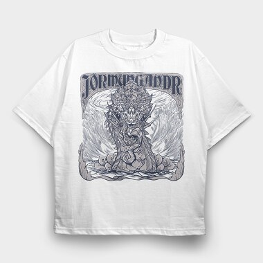 World Serpent Norse Mythology Jormungandr Snake, Tricou Oversize Barbati (Unisex)
