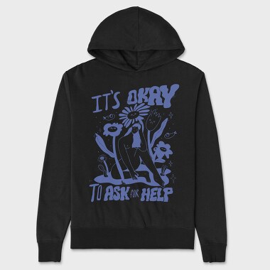 Woman With Flowers Cartoon Neurodiversity 01, Hanorac Oversize Barbati (Unisex)