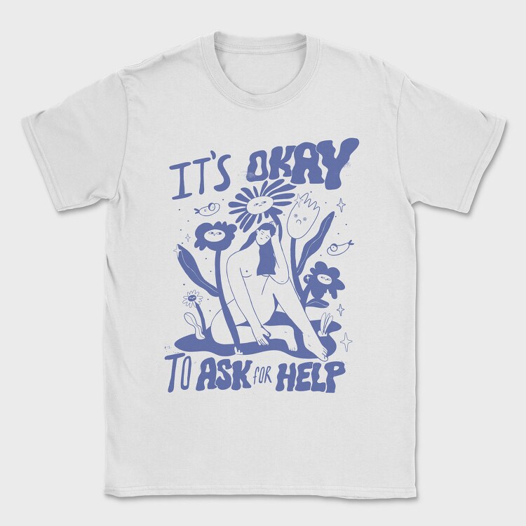 Woman With Flowers Cartoon Neurodiversity 01, Tricou Barbati (Unisex)