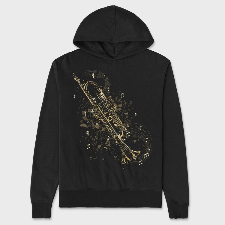 Trumpet Instrument Musical Notes Trompete, Hanorac Oversize Barbati (Unisex)