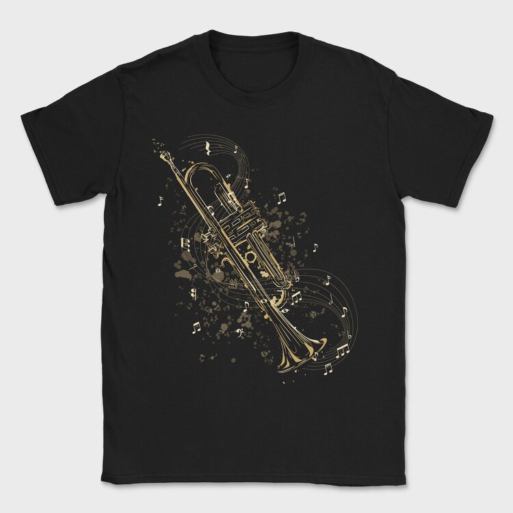Trumpet Instrument Musical Notes Trompete, Tricou Barbati (Unisex)
