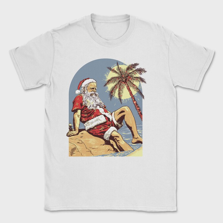 Tropical Santa Claus At The Beach Beachy Claus, Tricou Barbati (Unisex)