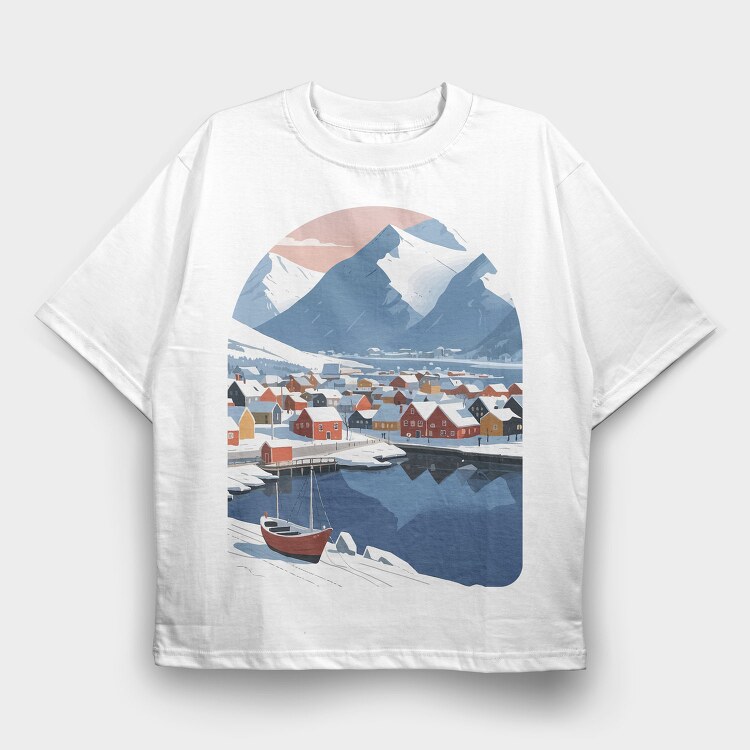 Tromsa Landscape Tote Trompso, Tricou Oversize Barbati (Unisex)