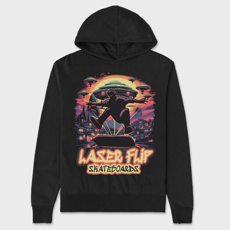 Trippy Skateboard Ufo Laserflip Skate, Hanorac Oversize Barbati (Unisex)