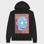 Trippy Face Retro Background, Hanorac Oversize Barbati (Unisex)
