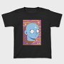 Trippy Face Retro Background, Tricou Copii