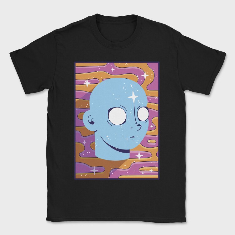 Trippy Face Retro Background, Tricou Barbati (Unisex)