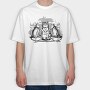 Satanic Cat Animal Ritual, Tricou Oversize Barbati (Unisex)