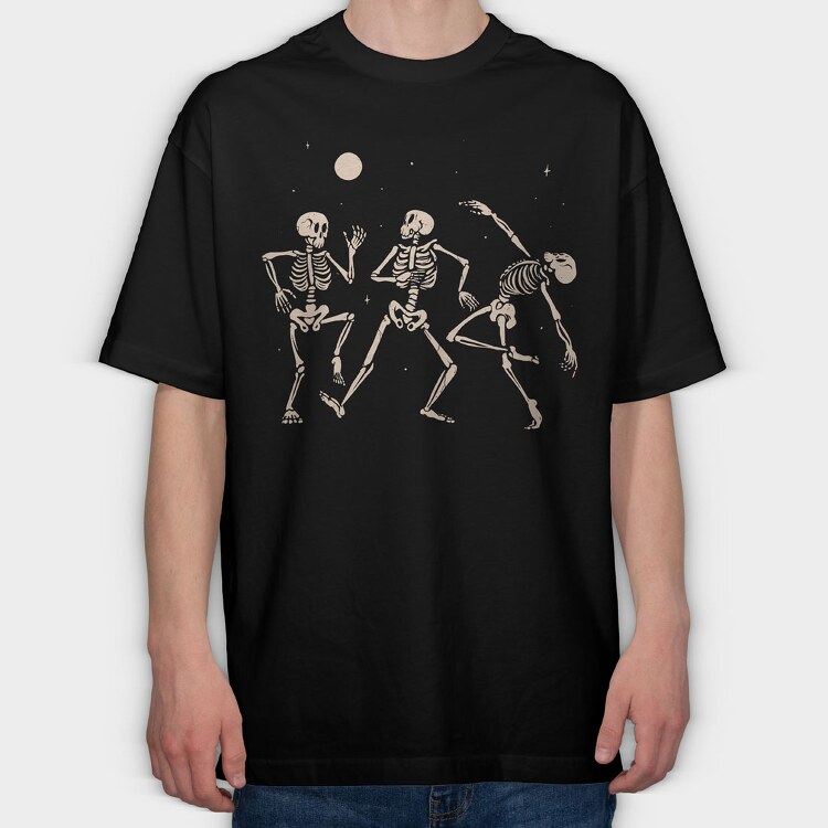 Vibing Dancing Skeletons, Tricou Oversize Barbati (Unisex)