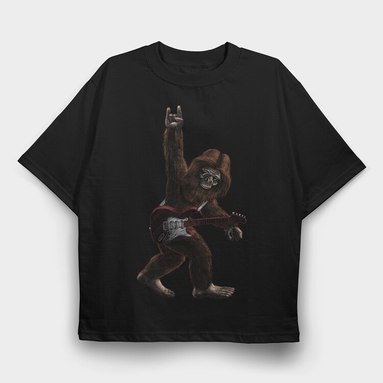 Bigfoot Electric Guitar, Tricou Oversize Barbati (Unisex)