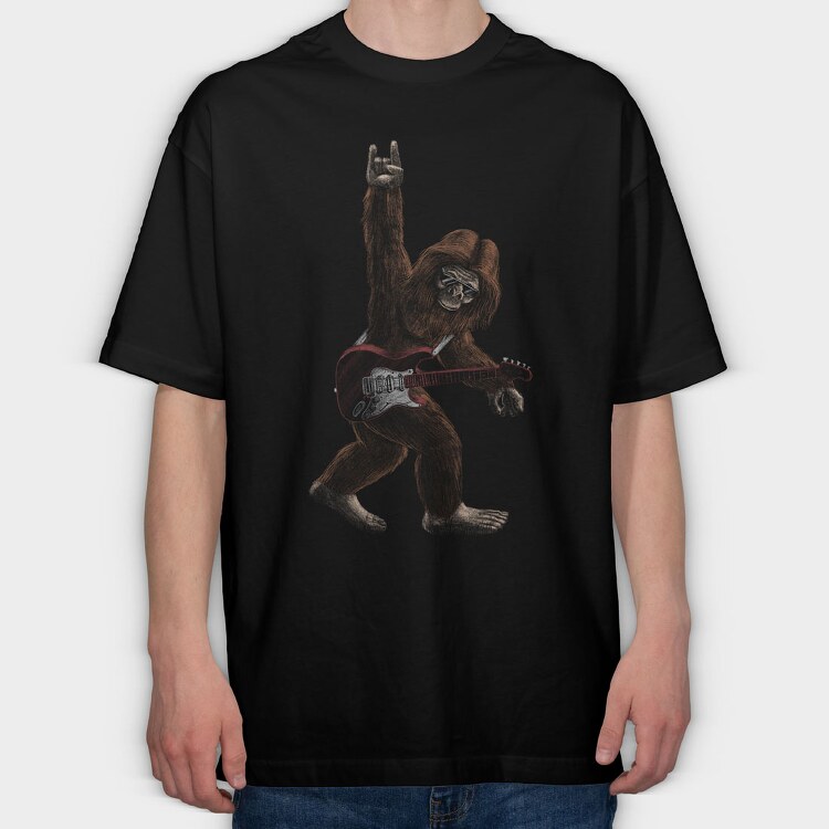 Bigfoot Electric Guitar, Tricou Oversize Barbati (Unisex)